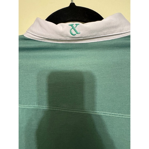 Devereux‎ Mens Polo Shirt Large Golf Athletic Teal White Trim - Picture 4 of 5
